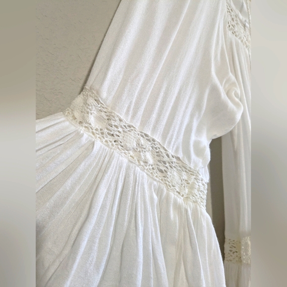 Spell Isla Bay Flare Sleeve Lace Trim Mini Dress Or Tunic Long Sleeve Blouse S - Picture 9 of 16